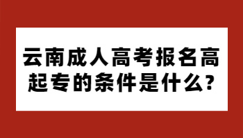 云南成人高考報名高起專